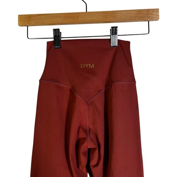 DYM Leggings Womens 2XS Burgundy High Rise Stretch Athleisure Yoga Pilates - Picture 4 of 5